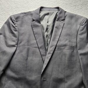 Cooper & Nelson Blazer Mens 44R Gray Polyester Rayon 2 Button Suit Jacket